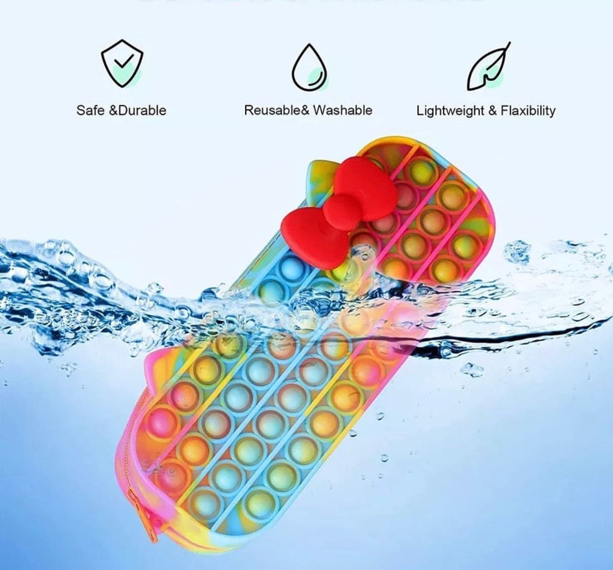 Pop Pencil Case For School Stationary, Silicone Bubble Toy Stationery Storage Bag, Silicon Sensory Stress Relieve Game Pop Pencil Case For School Stationary, Silicone Bubble Toy Stationery Storage Bag, Silicon Sensory Stress Relieve Game